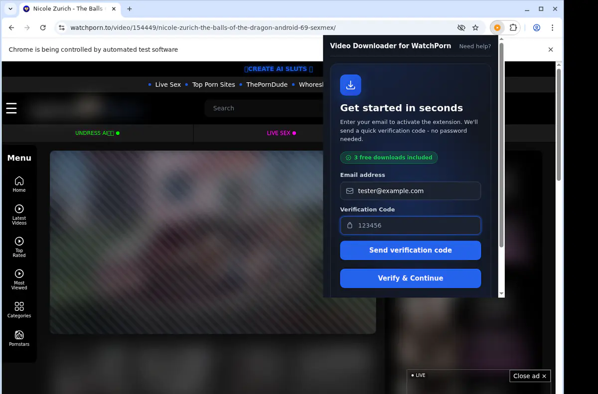 Watchporn Video Downloader browser extension screenshot 4